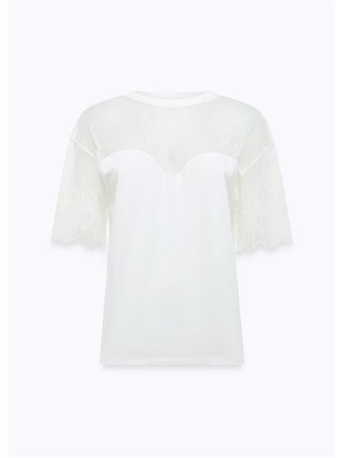 T-shirt con pizzo BLUGIRL BLUMARINE | RA6132J5003/11111